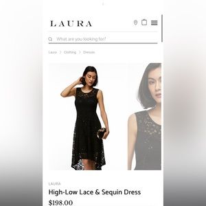 Laura High-Low Lace & Sequin Dress
